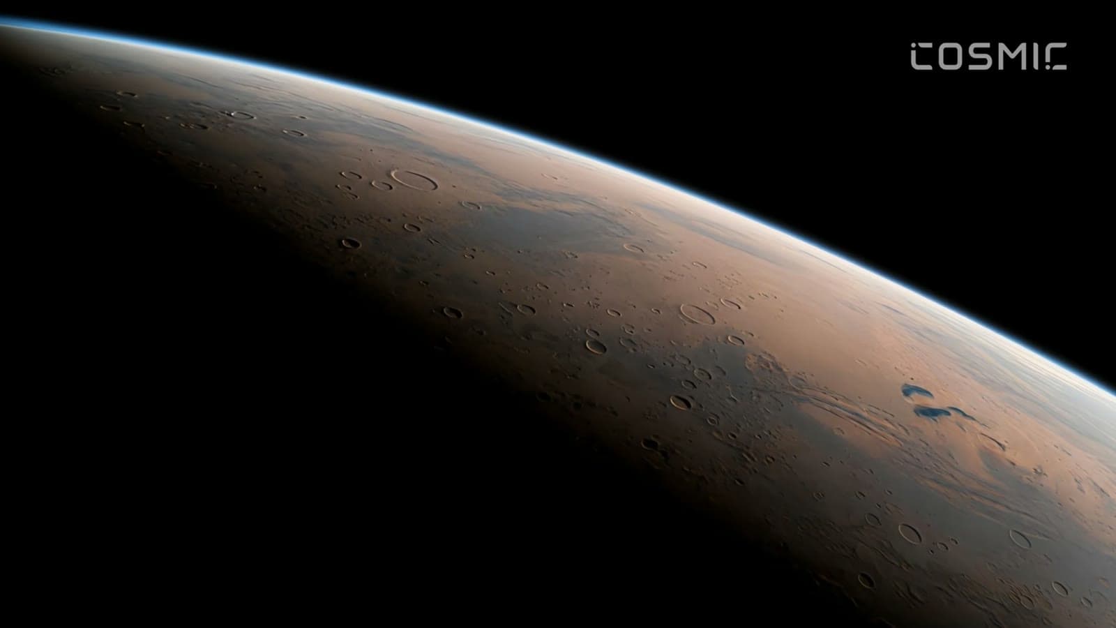 Orbital view of Mars from the opening of the Cosmic-1 launch film